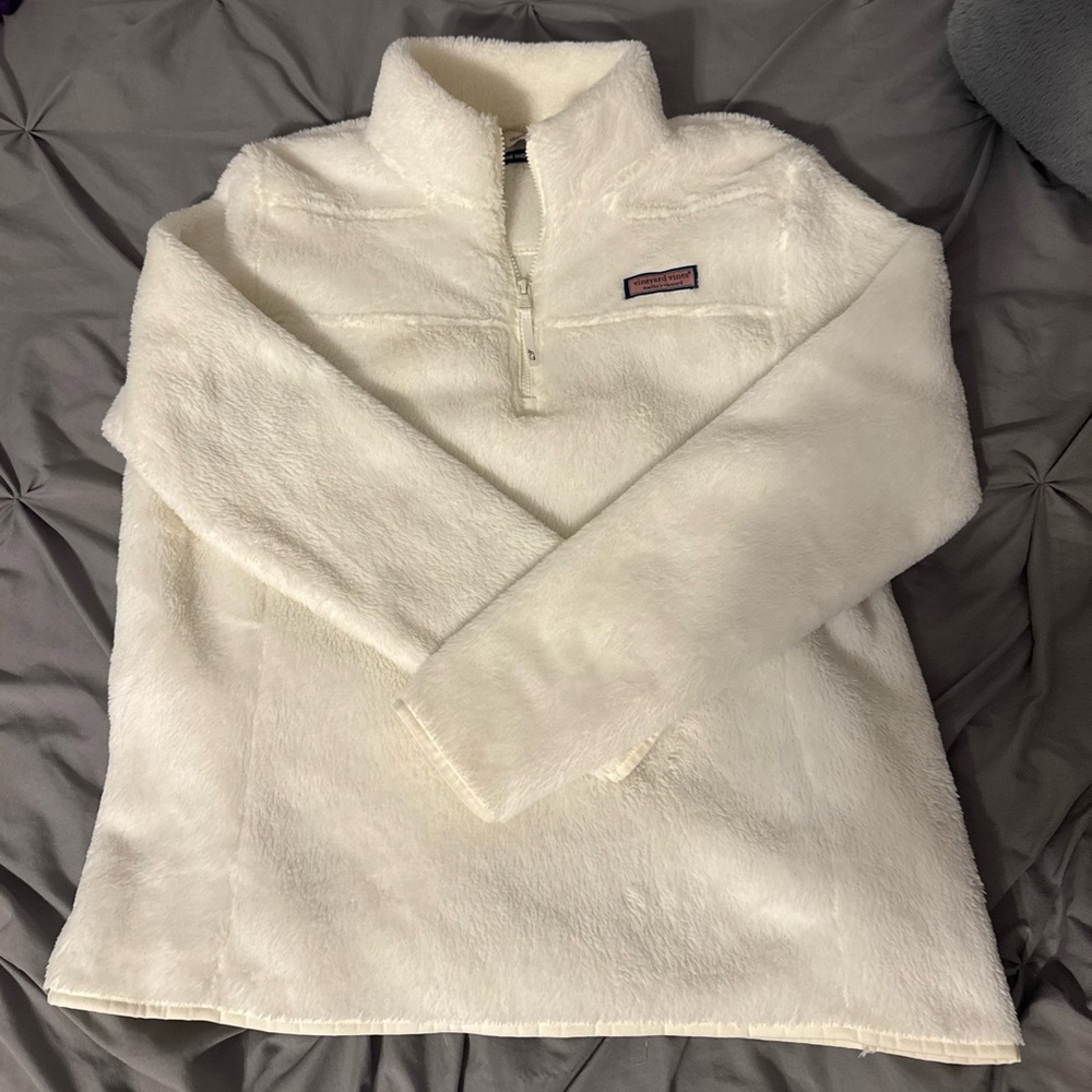 Vineyard Vines Cream Fleece Half-Zip “The Shep Shirt”